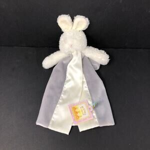 Bunnies by the Bay Gray Lovey Cream Satin Rabbit Plush Security Blanket NWT